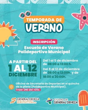 TEMPORADA DE VERANO EN EL POLIDEPORTIVO MUNICIPAL