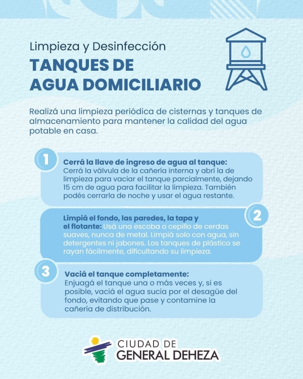 LIMPIEZA Y DESINFECCIÓN DE TANQUES DOMICILIARIOS