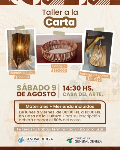 TALLER A LA CARTA ¡NO TE LO PIERDAS!