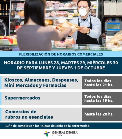 HORARIOS COMERCIALES VIGENTES.
