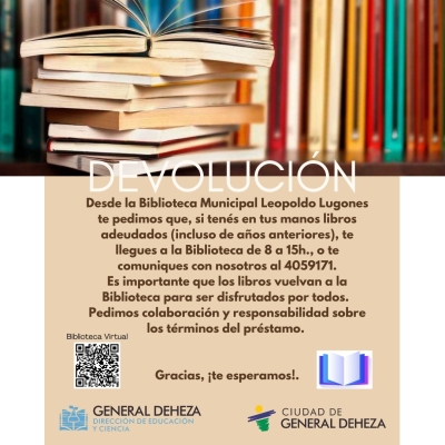 PRÉSTAMO Y DEVOLUCIÓN DE LIBROS DE BIBLIOTECA MUNICIPAL