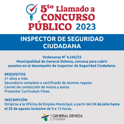 Concurso Público: Inspector de tránsito