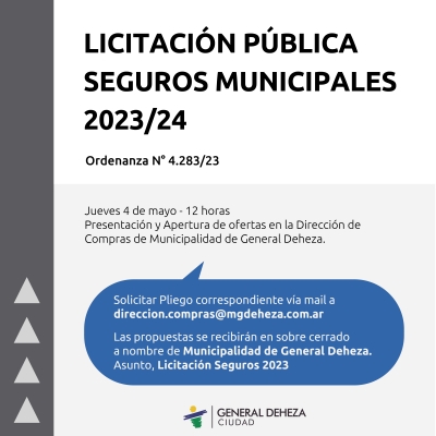 LICITACIÓN SEGUROS MUNICIPALES 2023-2024.