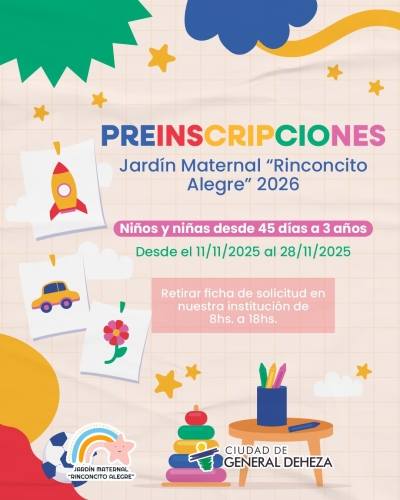 JARDÍN MATERNAL "RINCONCITO ALEGRE" - PREINSCRIPCIONES