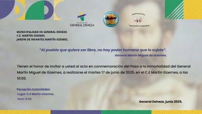ACTO ANIVERSARIO FALLECIMIENTO DE MARTÍN GÜEMES