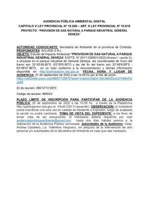 AUDIENCIA PÚBLICA AMBIENTAL.