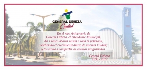 SALUTACIÓN DEL SR. INTENDENTE POR EL ANIVERSARIO DE GENERAL DEHEZA.