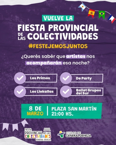 34° EDICIÓN DE LA FIESTA PROVINCIAL DE LAS COLECTIVIDADES
