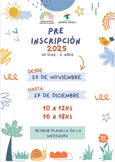 INSCRIPCIONES EN GUARDERÍA MUNICIPAL "RINCONCITO ALEGRE"