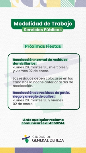 MODALIDAD DE TRABAJO - SERVICIOS PÚBLICOS