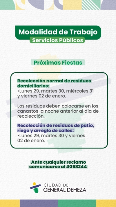 MODALIDAD DE TRABAJO - SERVICIOS PÚBLICOS