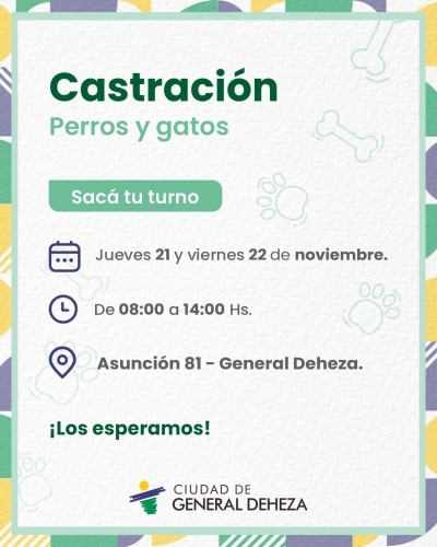 ¡ATENCIÓN! CASTRACIÓN DE PERROS Y GATOS