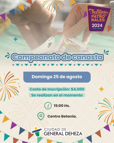 ESTE DOMINGO, CAMPEONATO DE CANASTA.