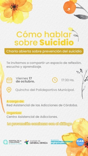CÓMO HABLAR SOBRE EL SUICIDIO - CHARLA ABIERTA