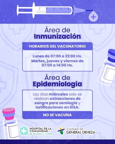 ¡EL ÁREA DE INMUNIZACIÓN INFORMA!