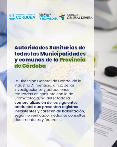 ¡IMPORTANTE! COMUNICADO SOBRE BROMATOLOGÍA