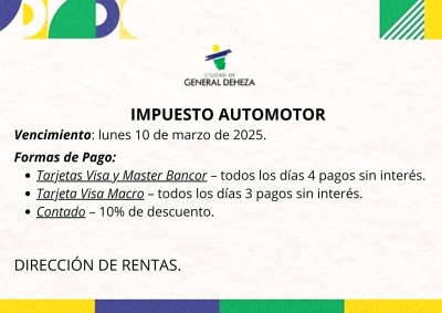 IMPUESTO AL AUTOMOTOR - 1° CUOTA
