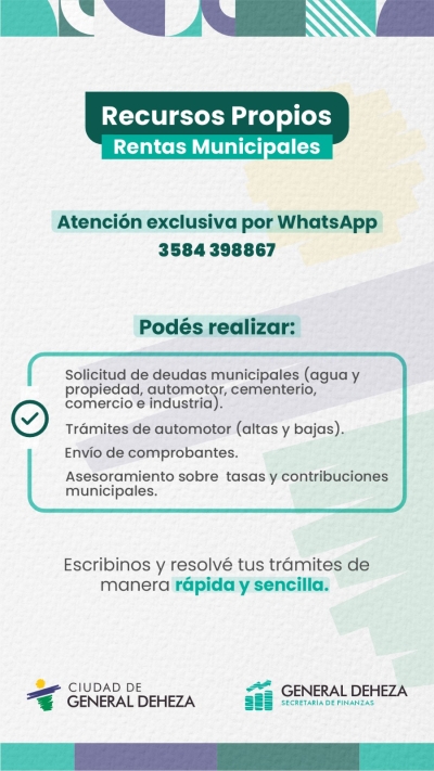 RENTAS MUNICIPALES - ÁREA RECURSOS PROPIOS