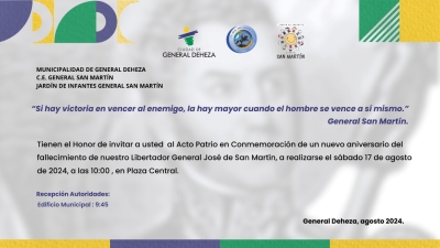 17 DE AGOSTO - 174° ANIVERSARIO DEL PASO A LA INMORTALIDAD DEL GRAL. JOSÉ DE SAN MARTÍN.