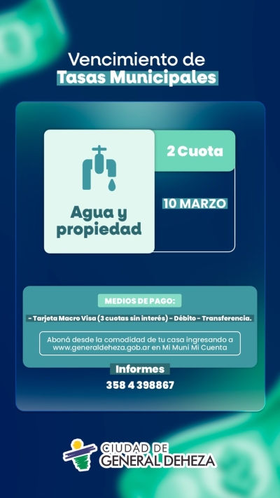 MUNICIPALIDAD LE RECUERDA LOS PRÓXIMOS VENCIMIENTOS
