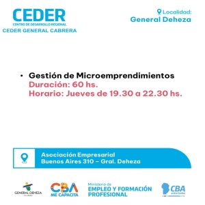CURSÁ GESTIÓN DE MICROEMPRENDIMIENTOS.