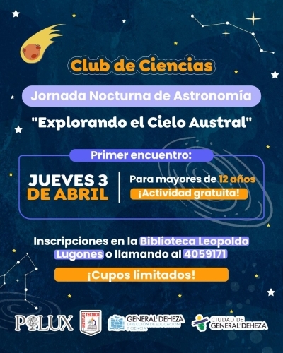 HOY, 1° ENCUENTRO DE ASTRONOMÍA - CLUB DE CIENCIAS