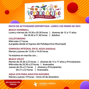VERANO ACTIVO DEPORTES Y CULTURA.