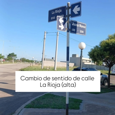 CAMBIO DE SENTIDO DE CALLE LA RIOJA (ALTA)