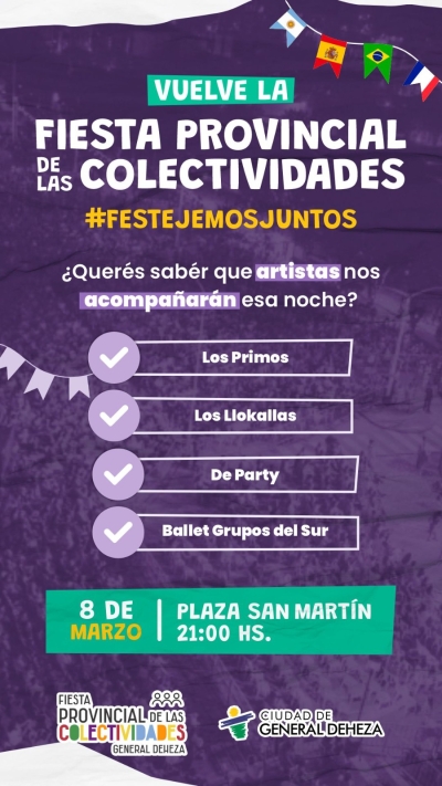 34° EDICIÓN DE LA FIESTA PROVINCIAL DE LAS COLECTIVIDADES
