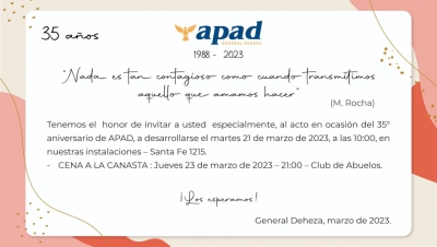 APAD - 35 AÑOS DE VIDA.