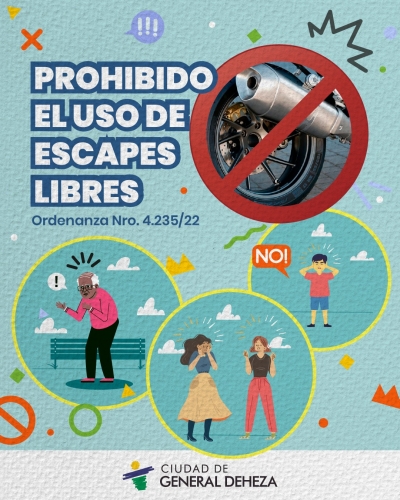 PROHIBIDO EL USO DE ESCAPES LIBRES