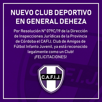 NUEVO CLUB DEPORTIVO EN GENERAL DEHEZA.