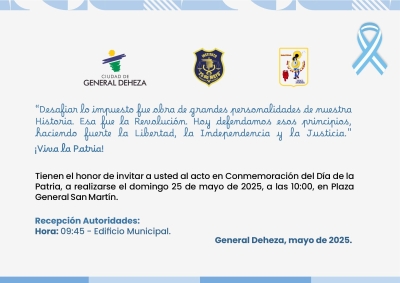 INVITACIÓN AL ACTO DEL DÍA DE NUESTRA PATRIA