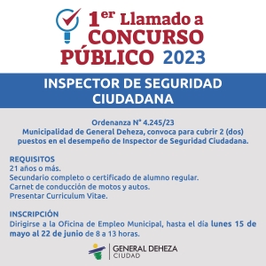 LLAMADO A CONCURSO PÚBLICO.