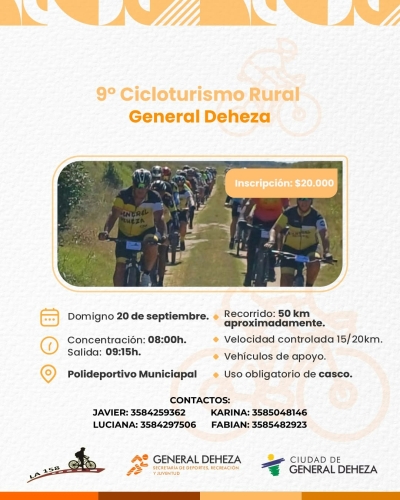 9º CICLOTURISMO RURAL GENERAL DEHEZA