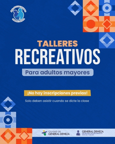 TALLERES RECREATIVOS 2026. ADULTOS MAYORES. ¡INICIAN ESTA SEMANA!