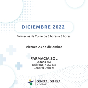FARMACIA DE TURNO - 23 DE DICIEMBRE