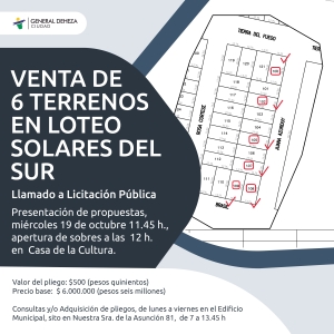 VENTA DE TERRENOS EN SOLARES.