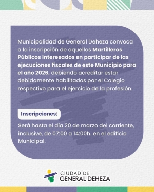 CONVOCATORIA PARA MARTILLEROS PÚBLICOS